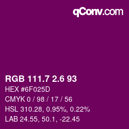 カラーコード: RGB 111.7 2.6 93 | qconv.com