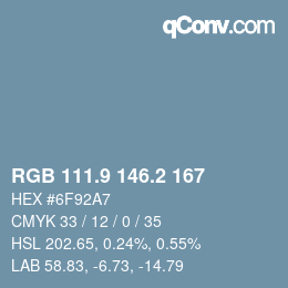 Color code: RGB 111.9 146.2 167 | qconv.com