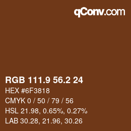 Color code: RGB 111.9 56.2 24 | qconv.com