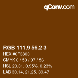 Color code: RGB 111.9 56.2 3 | qconv.com