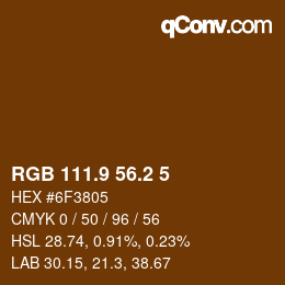 Color code: RGB 111.9 56.2 5 | qconv.com