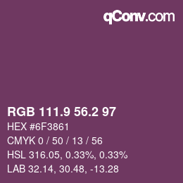 Color code: RGB 111.9 56.2 97 | qconv.com