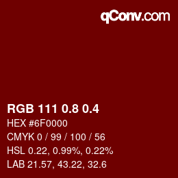 カラーコード: RGB 111 0.8 0.4 | qconv.com