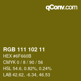 Farbcode: RGB 111 102 11 | qconv.com