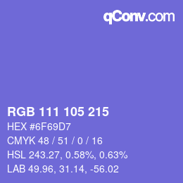 Color code: RGB 111 105 215 | qconv.com