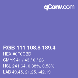 カラーコード: RGB 111 108.8 189.4 | qconv.com