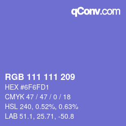 Color code: RGB 111 111 209 | qconv.com