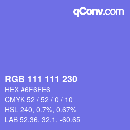 Código de color: RGB 111 111 230 | qconv.com