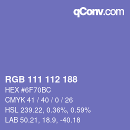 Farbcode: RGB 111 112 188 | qconv.com