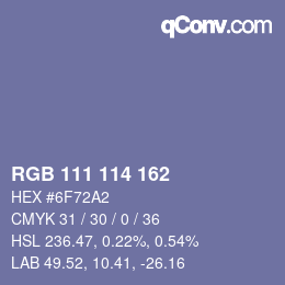 カラーコード: RGB 111 114 162 | qconv.com