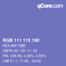 Farbcode: RGB 111 115 190 | qconv.com