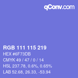 Color code: RGB 111 115 219 | qconv.com