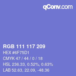 Color code: RGB 111 117 209 | qconv.com
