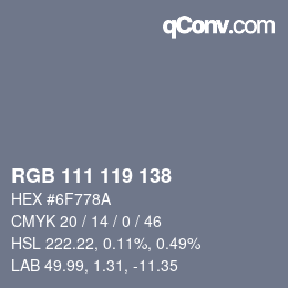 颜色代码: RGB 111 119 138 | qconv.com
