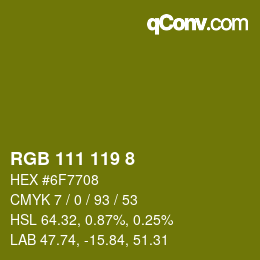 カラーコード: RGB 111 119 8 | qconv.com