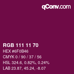 Color code: RGB 111 11 70 | qconv.com