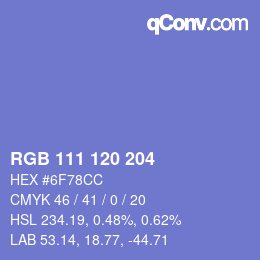 Color code: RGB 111 120 204 | qconv.com
