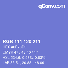 Color code: RGB 111 120 211 | qconv.com