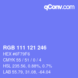 Color code: RGB 111 121 246 | qconv.com