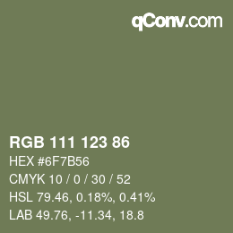 Farbcode: RGB 111 123 86 | qconv.com