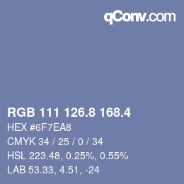 カラーコード: RGB 111 126.8 168.4 | qconv.com