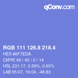 カラーコード: RGB 111 126.8 218.4 | qconv.com