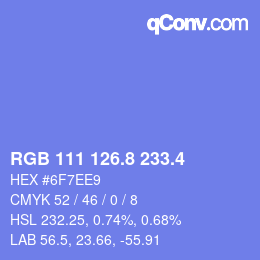 カラーコード: RGB 111 126.8 233.4 | qconv.com