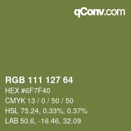 Farbcode: RGB 111 127 64 | qconv.com