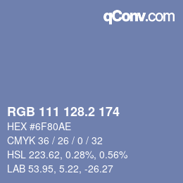 カラーコード: RGB 111 128.2 174 | qconv.com
