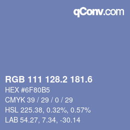 カラーコード: RGB 111 128.2 181.6 | qconv.com