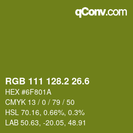 カラーコード: RGB 111 128.2 26.6 | qconv.com