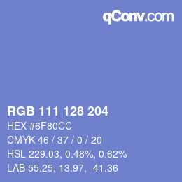 Color code: RGB 111 128 204 | qconv.com