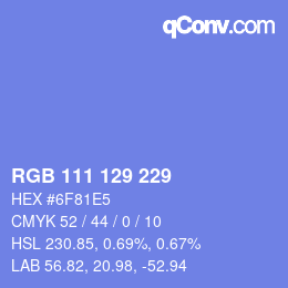 Código de color: RGB 111 129 229 | qconv.com