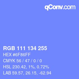 Color code: RGB 111 134 255 | qconv.com