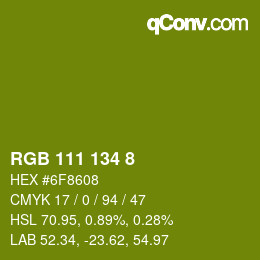 Color code: RGB 111 134 8 | qconv.com