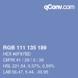 カラーコード: RGB 111 135 189 | qconv.com