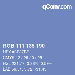 Farbcode: RGB 111 135 190 | qconv.com