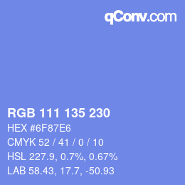 Farbcode: RGB 111 135 230 | qconv.com
