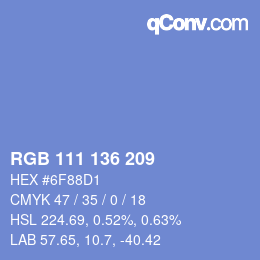Color code: RGB 111 136 209 | qconv.com