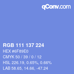 Código de color: RGB 111 137 224 | qconv.com