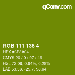Color code: RGB 111 138 4 | qconv.com