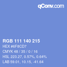 カラーコード: RGB 111 140 215 | qconv.com
