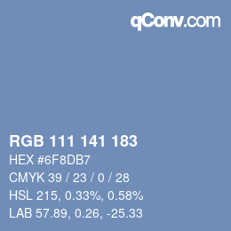 カラーコード: RGB 111 141 183 | qconv.com