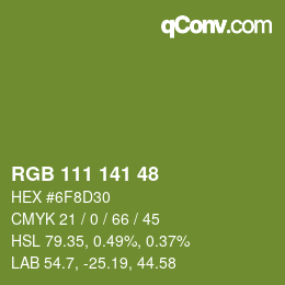 颜色代码: RGB 111 141 48 | qconv.com