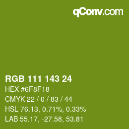 カラーコード: RGB 111 143 24 | qconv.com