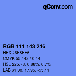 Color code: RGB 111 143 246 | qconv.com