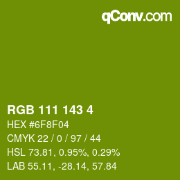 Color code: RGB 111 143 4 | qconv.com