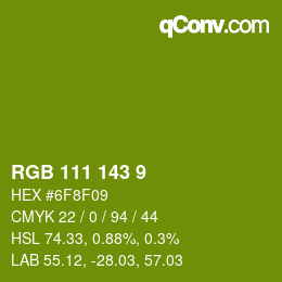 カラーコード: RGB 111 143 9 | qconv.com