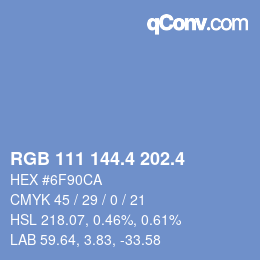 カラーコード: RGB 111 144.4 202.4 | qconv.com