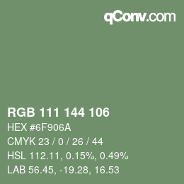 Farbcode: RGB 111 144 106 | qconv.com